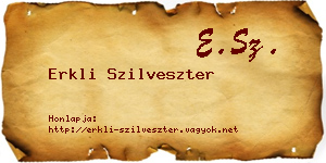 Erkli Szilveszter névjegykártya